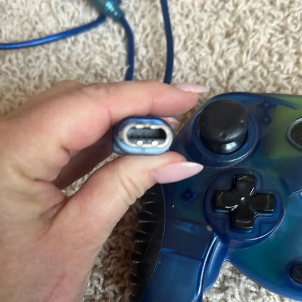 Blue Xbox Wired Controller with Ergonomic Design